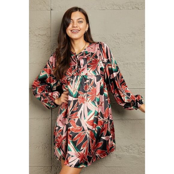 Geegee Full Size Satin Baby Doll Dress - Picture 1 of 10